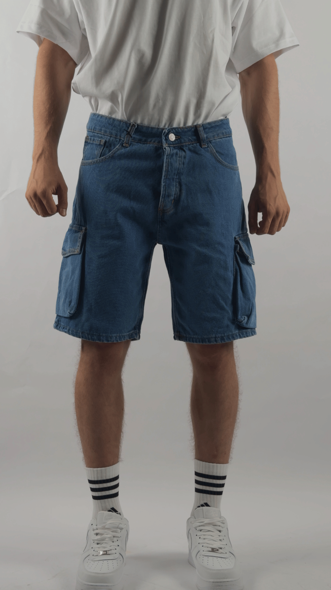 Bermuda Cargo Jeans Blu chiaro