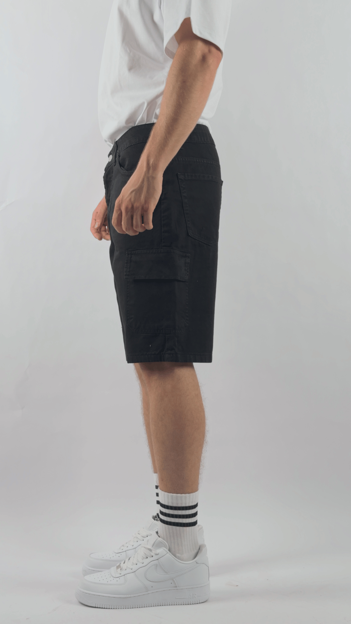 Bermuda Cargo Jeans Neri