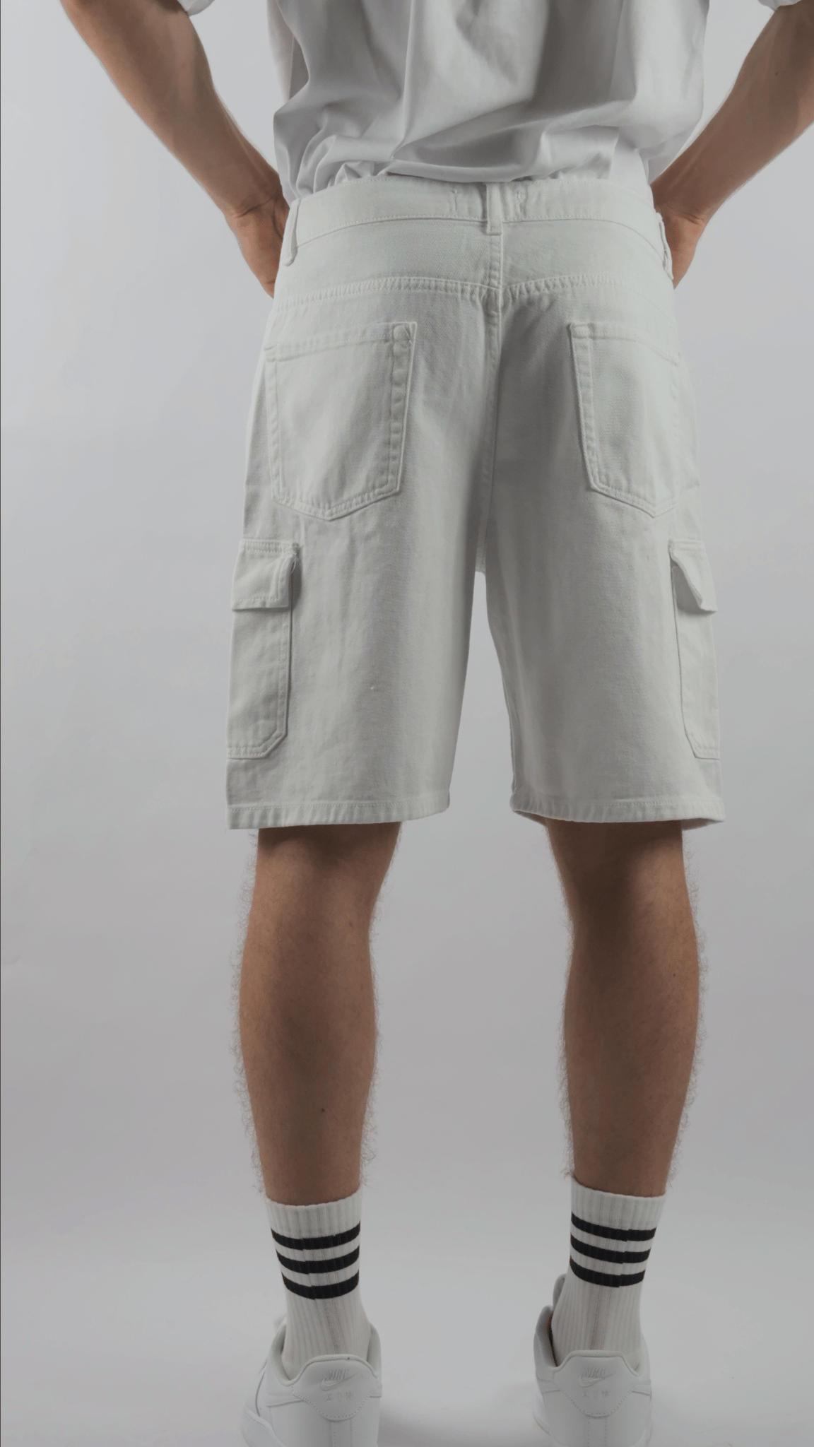 Bermuda Cargo Jeans Bianco