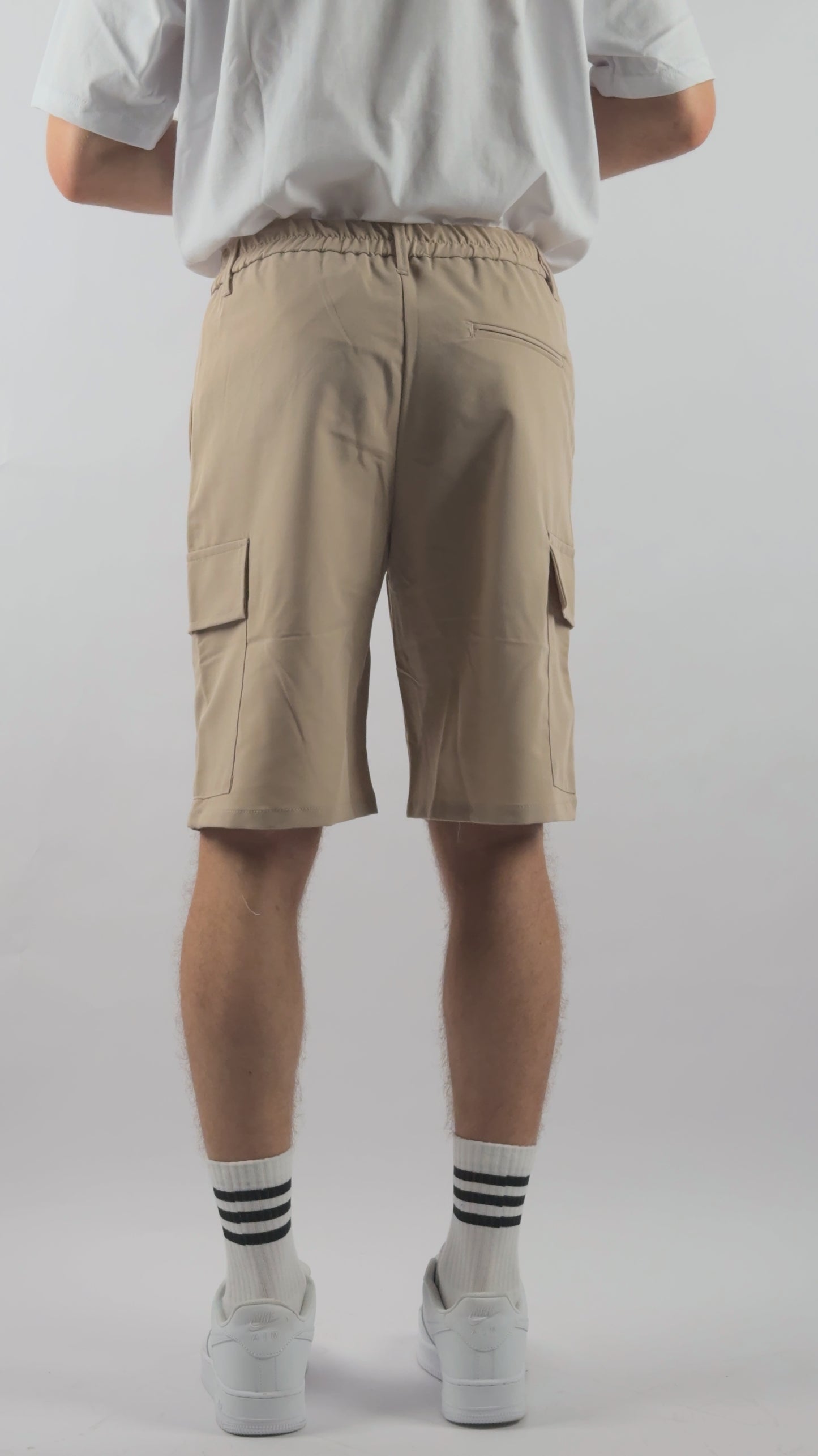 Pantaloncini Beige Cargo Cotone Elasticizzato Leggero Wereal