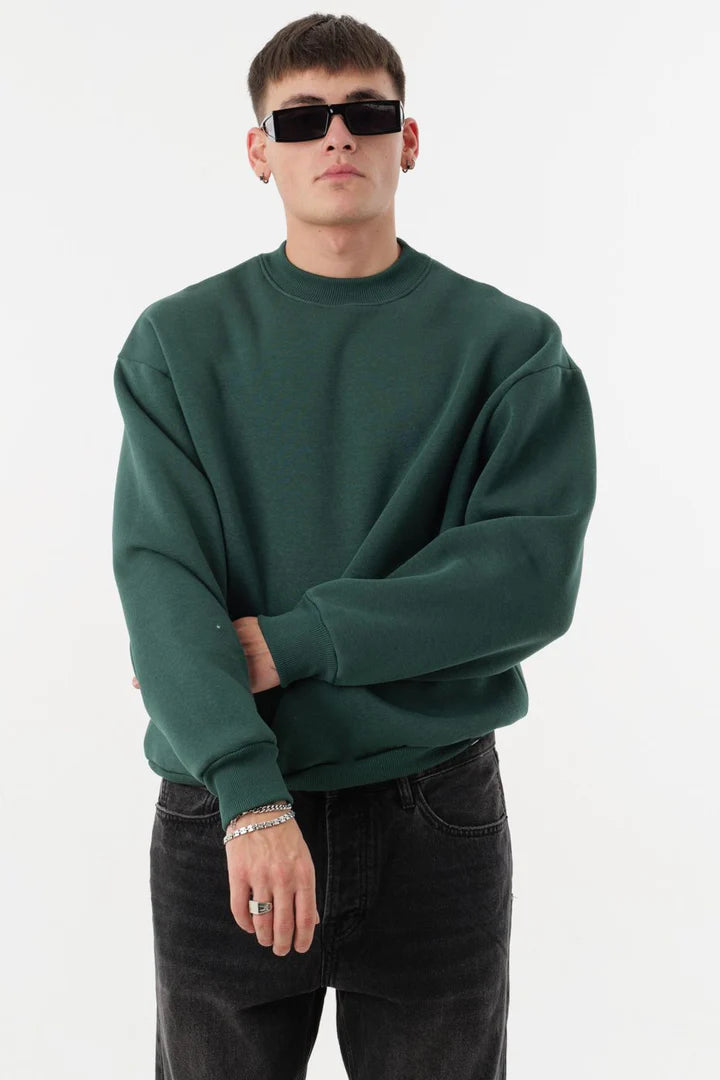 Felpa GIRO COLLO CROPPED Boxy Fit Senza Cappuccio