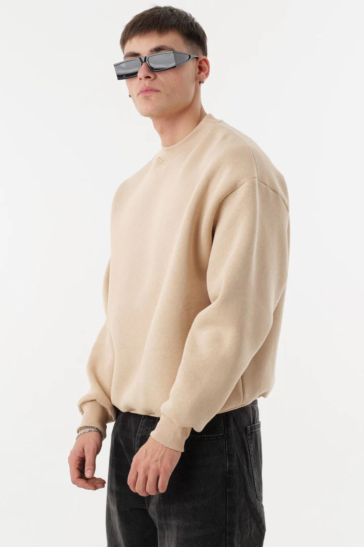 Felpa GIRO COLLO CROPPED Boxy Fit Senza Cappuccio