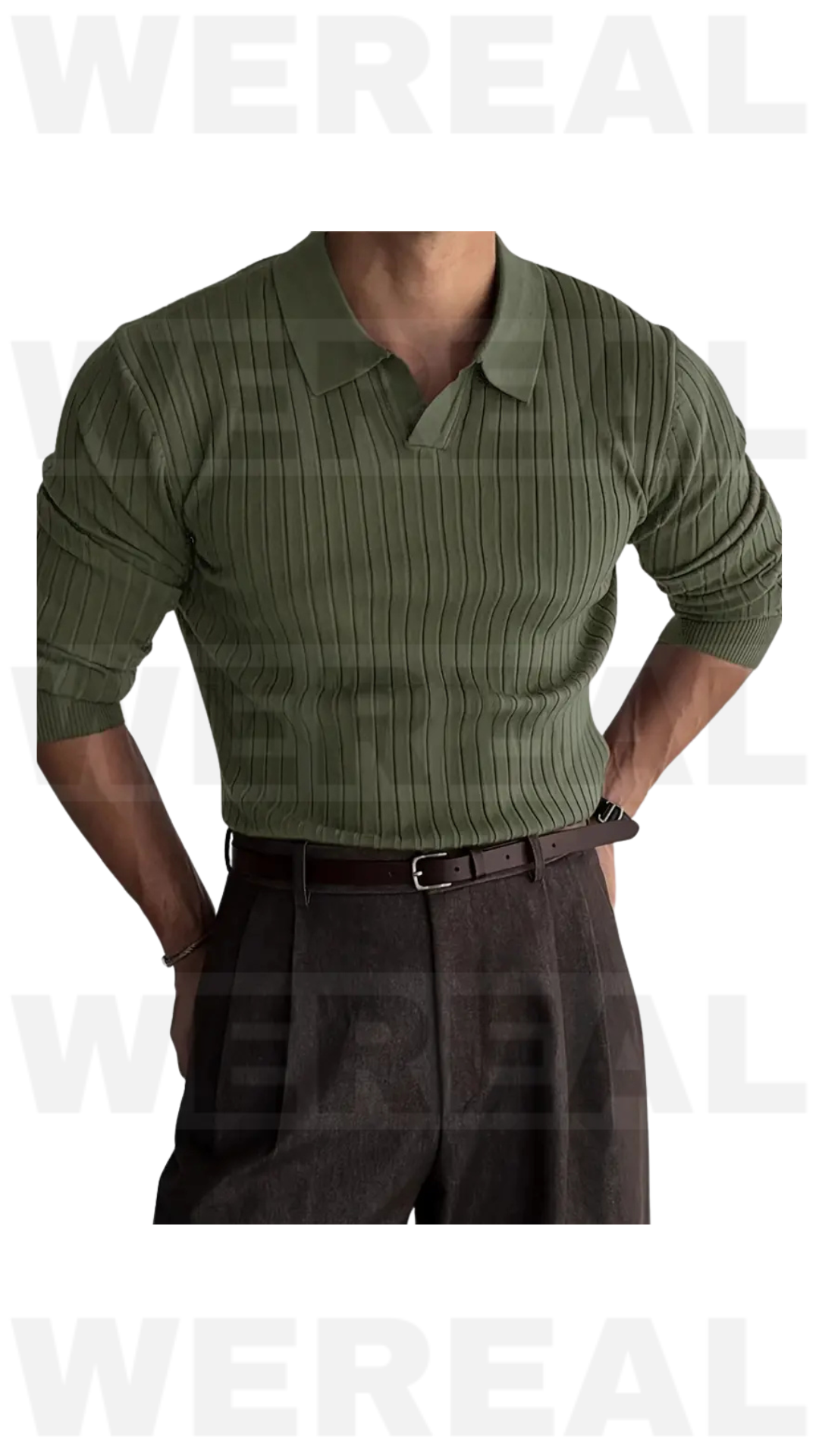 Polo manica lunga a V by Wereal