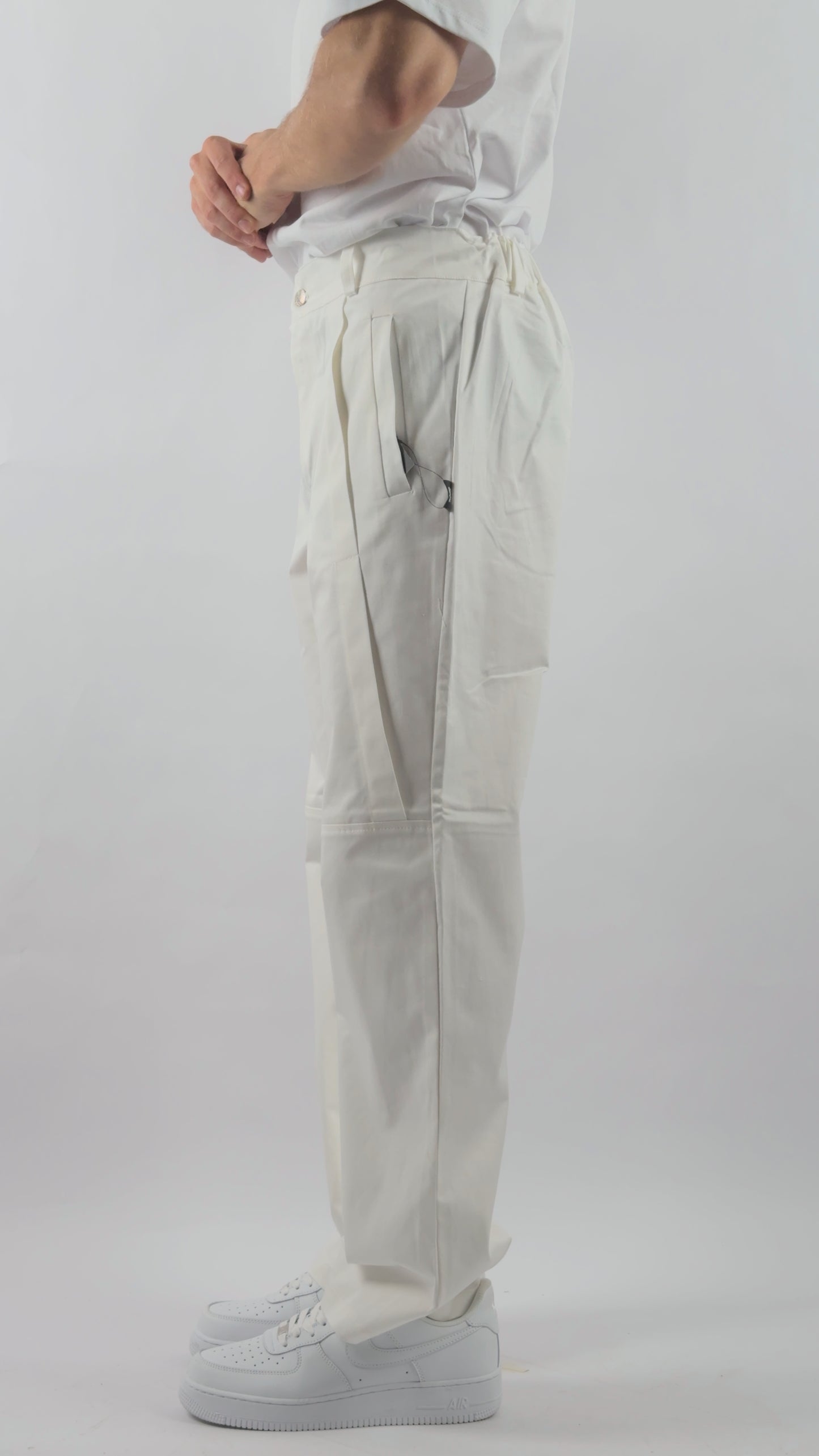 Pantalone Bianco Estivo in Cotone Ultra Sottile - Fear of Love - FOL81