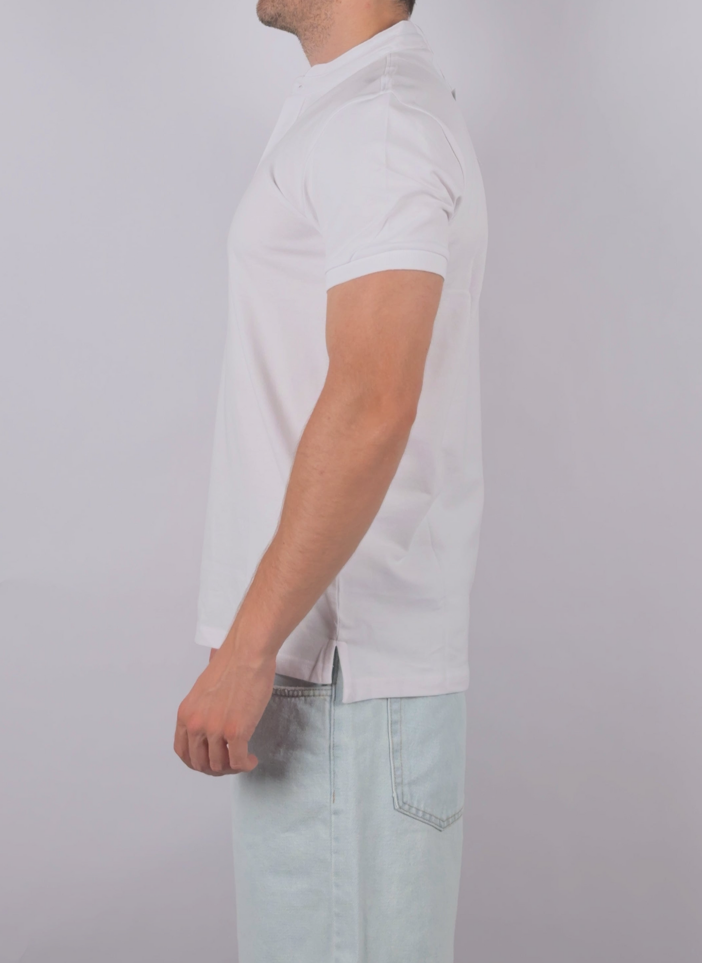 Polo con Colletto Coreano in Cotone by Wereal Nero, Rosa, Bianco