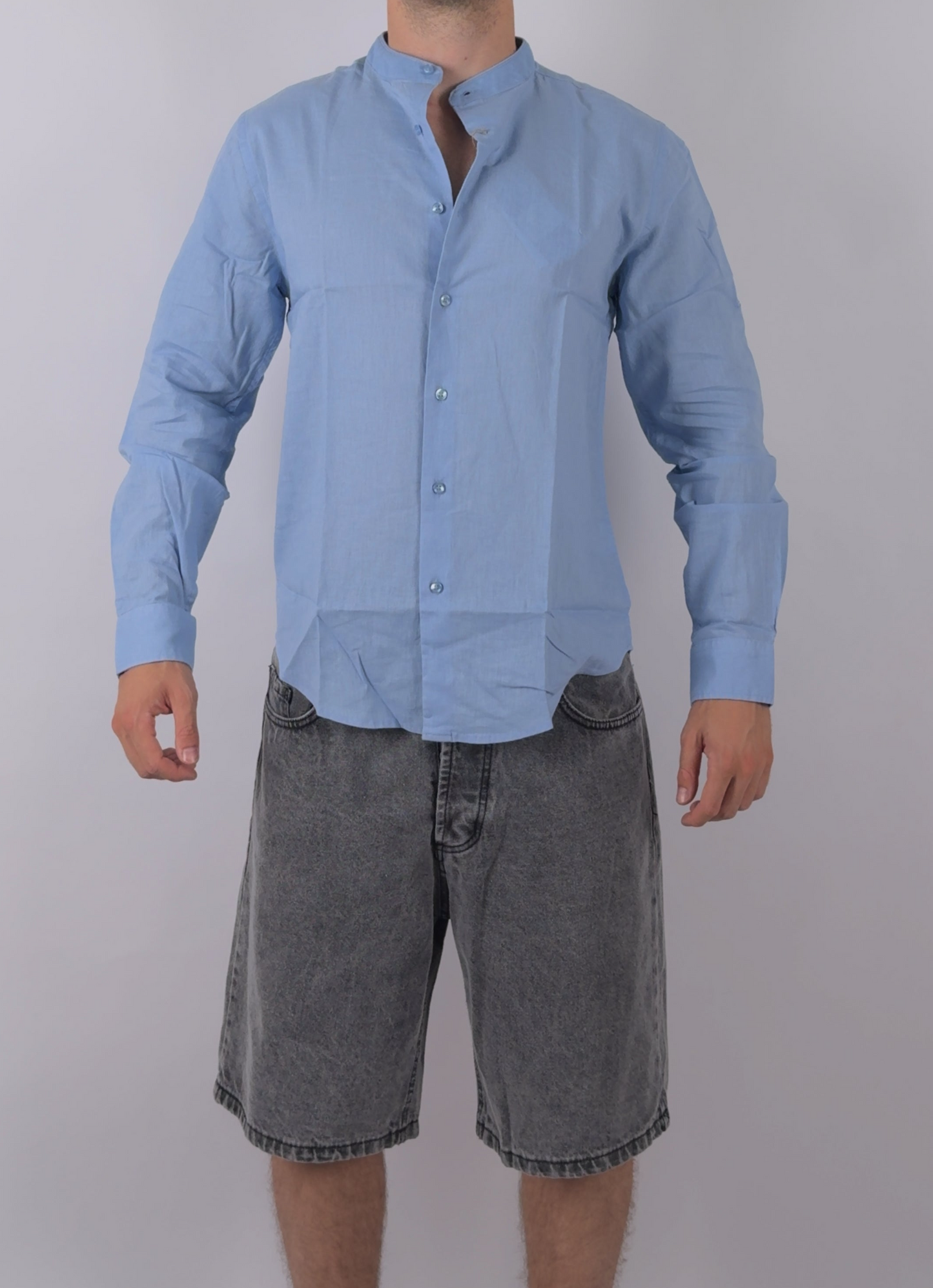 Camicia in Misto Lino Slim fit by Wereal Bianca Azzura Nera