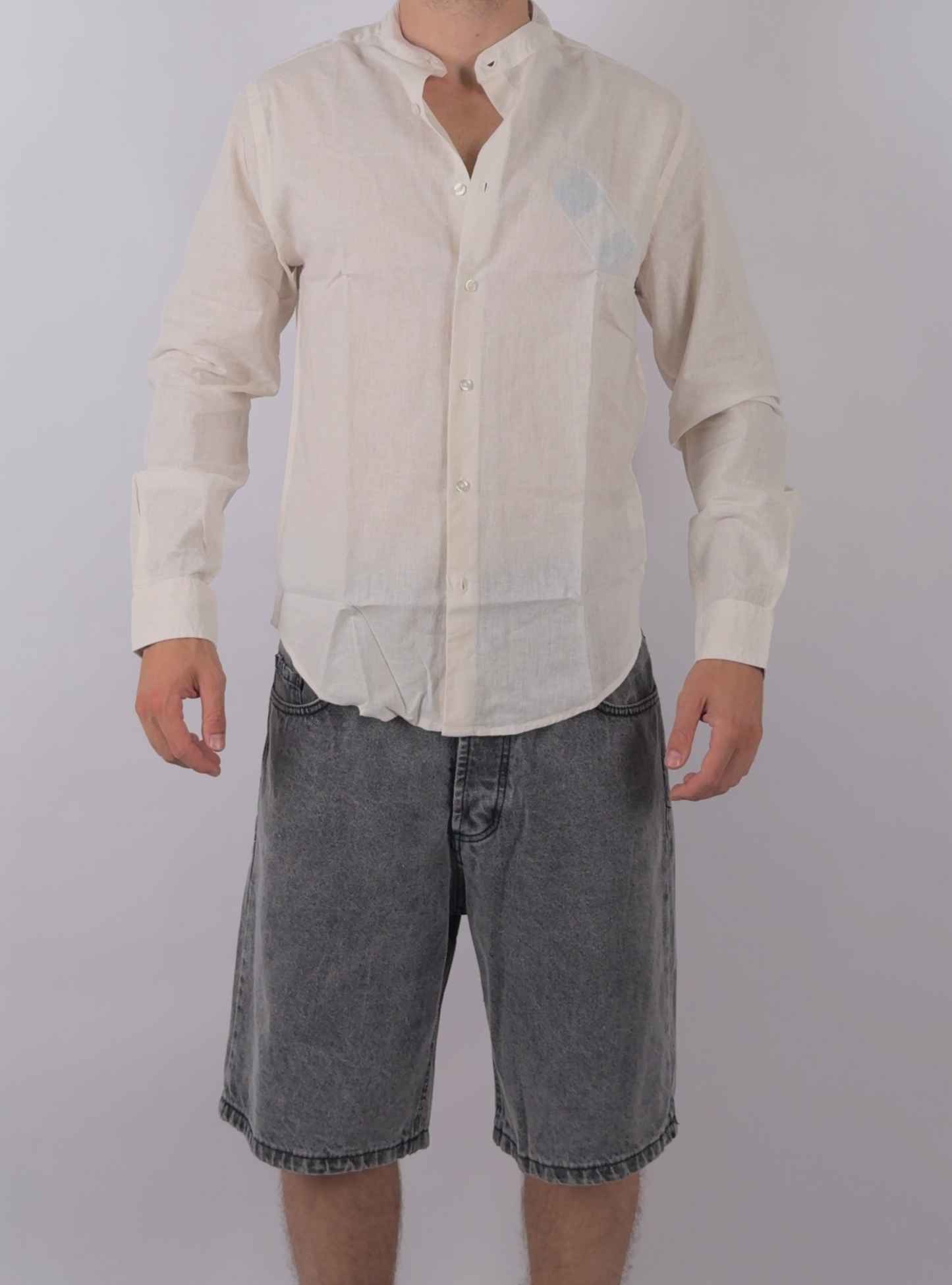 Camicia in Misto Lino Slim fit by Wereal Bianca Azzura Nera