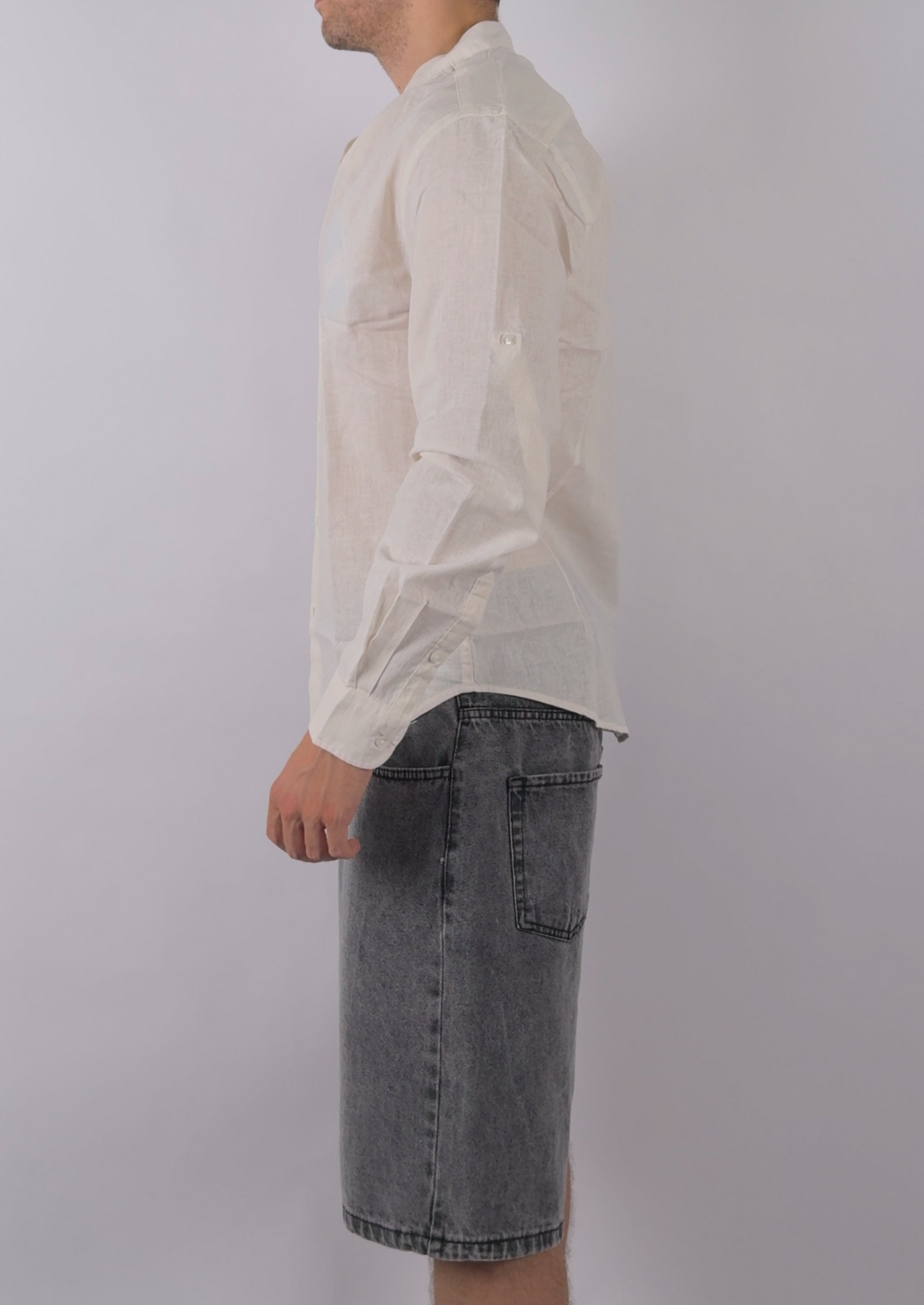 Camicia in Misto Lino Slim fit by Wereal Bianca Azzura Nera