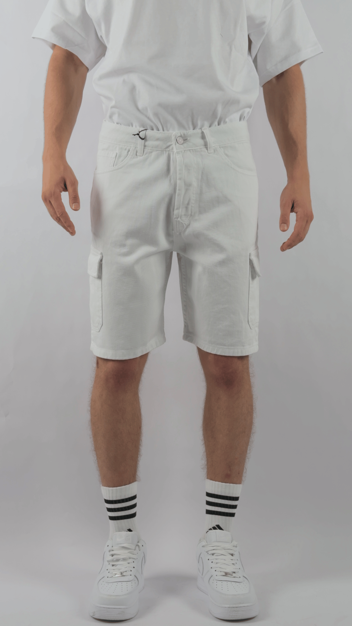 Bermuda Cargo Jeans Bianco