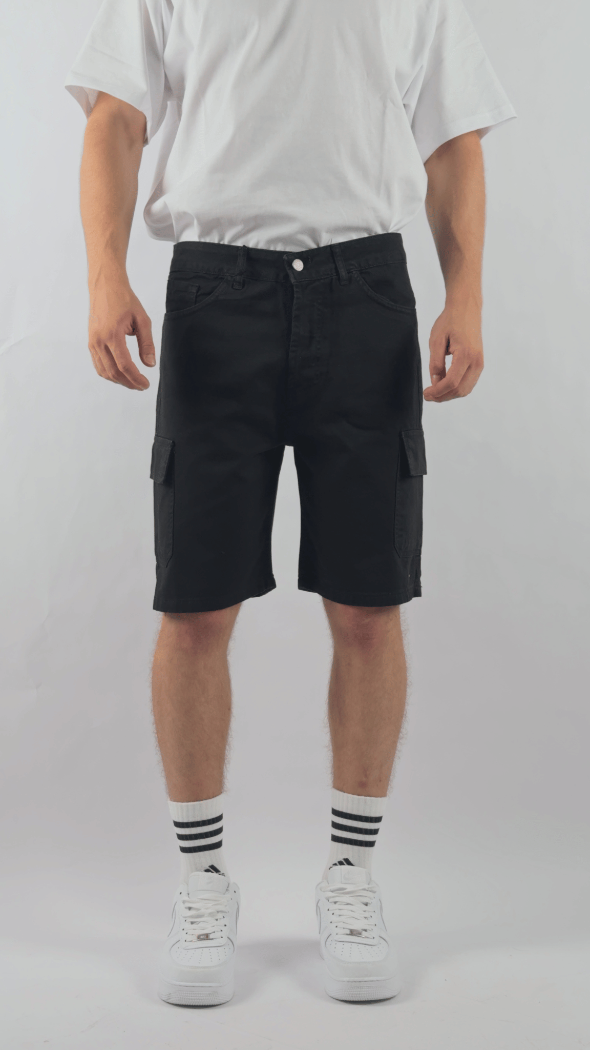 Bermuda Cargo Jeans Neri