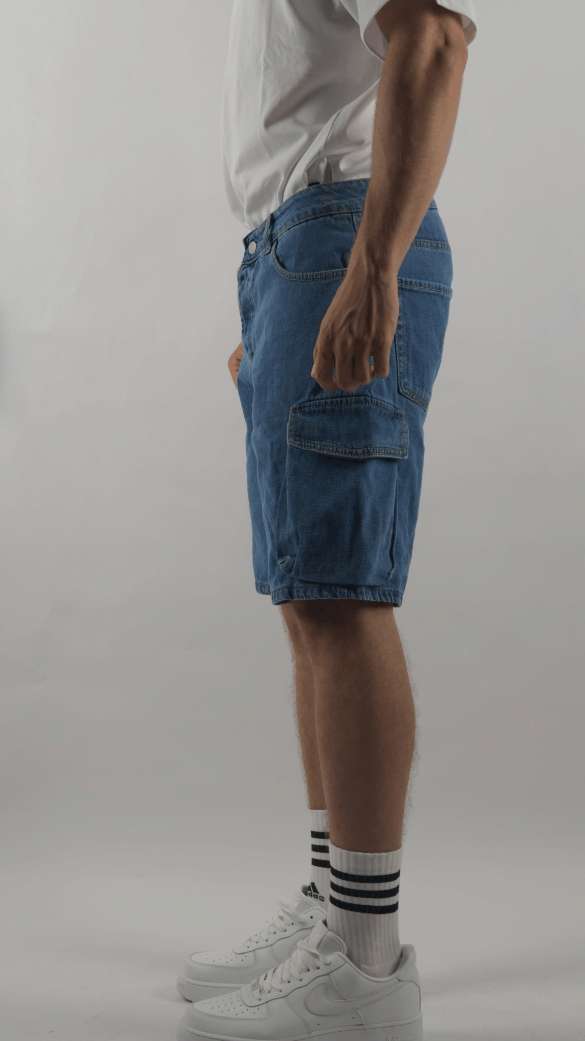 Bermuda Cargo Jeans Blu chiaro