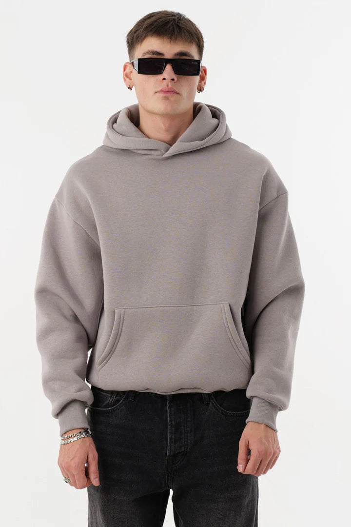 FELPA CON CAPPUCCIO BOXY FIT CROPPED
