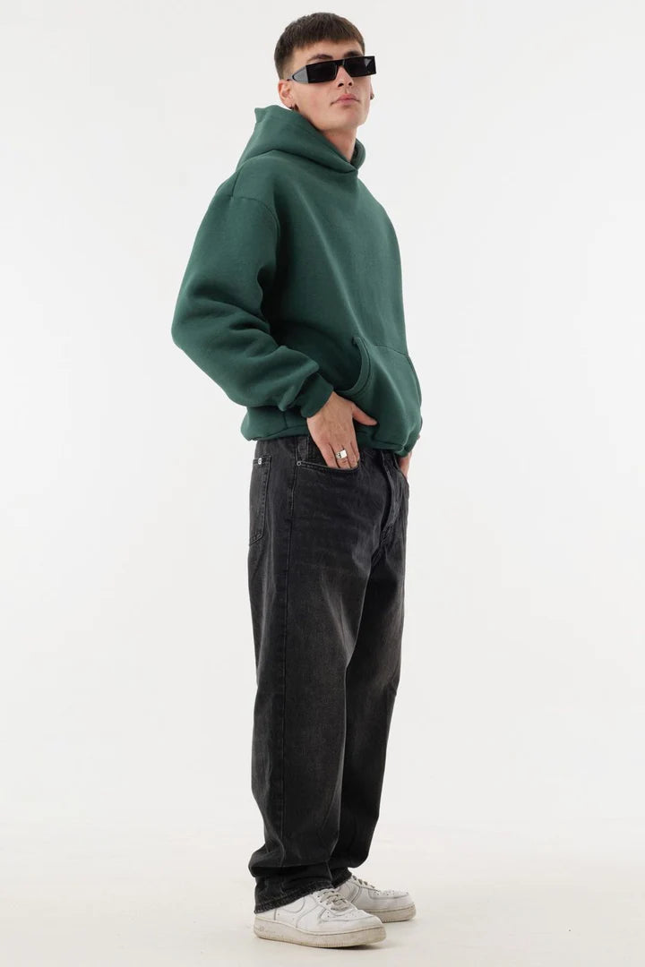 FELPA CON CAPPUCCIO BOXY FIT CROPPED