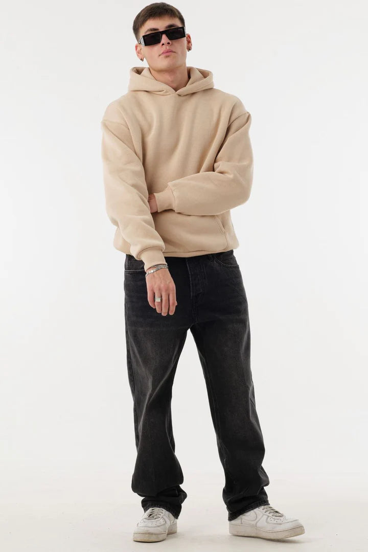 FELPA CON CAPPUCCIO BOXY FIT CROPPED