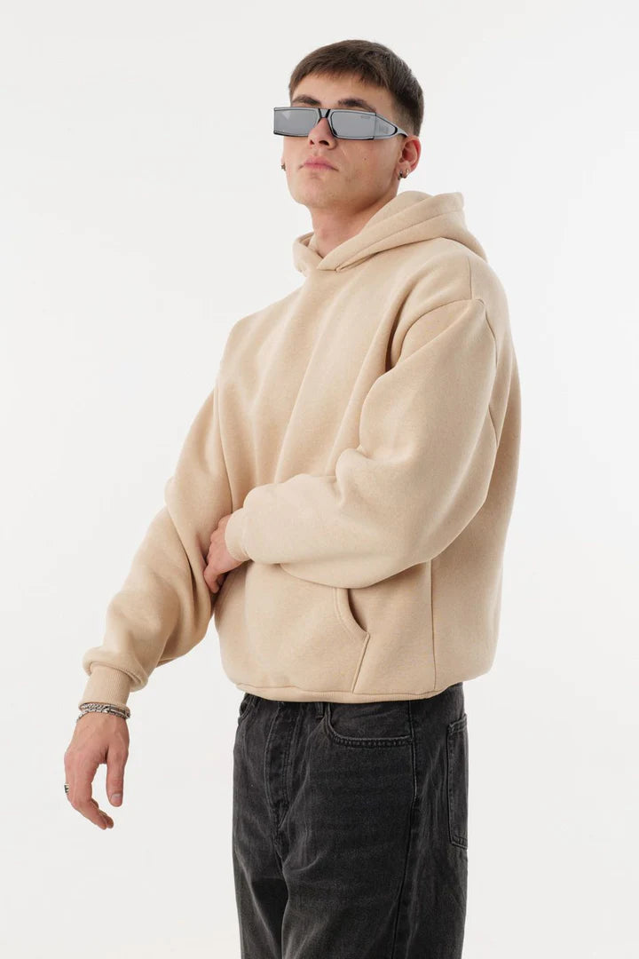 FELPA CON CAPPUCCIO BOXY FIT CROPPED