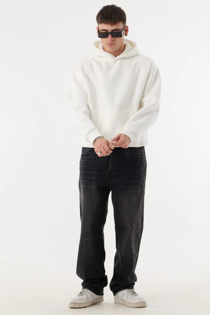 FELPA CON CAPPUCCIO BOXY FIT CROPPED