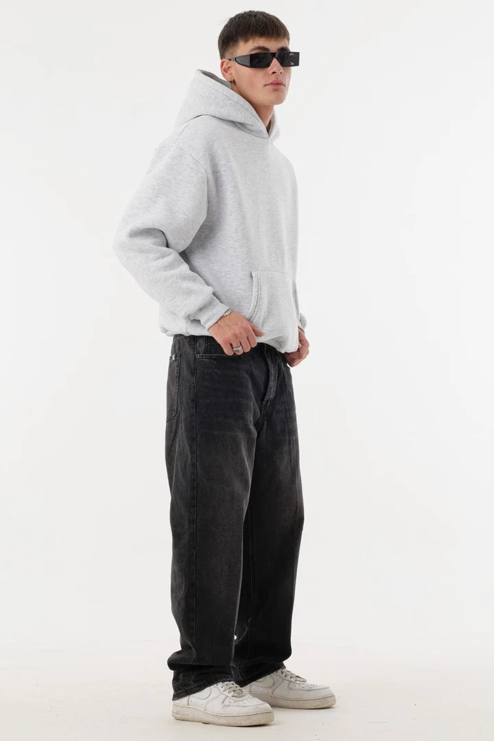 FELPA CON CAPPUCCIO BOXY FIT CROPPED