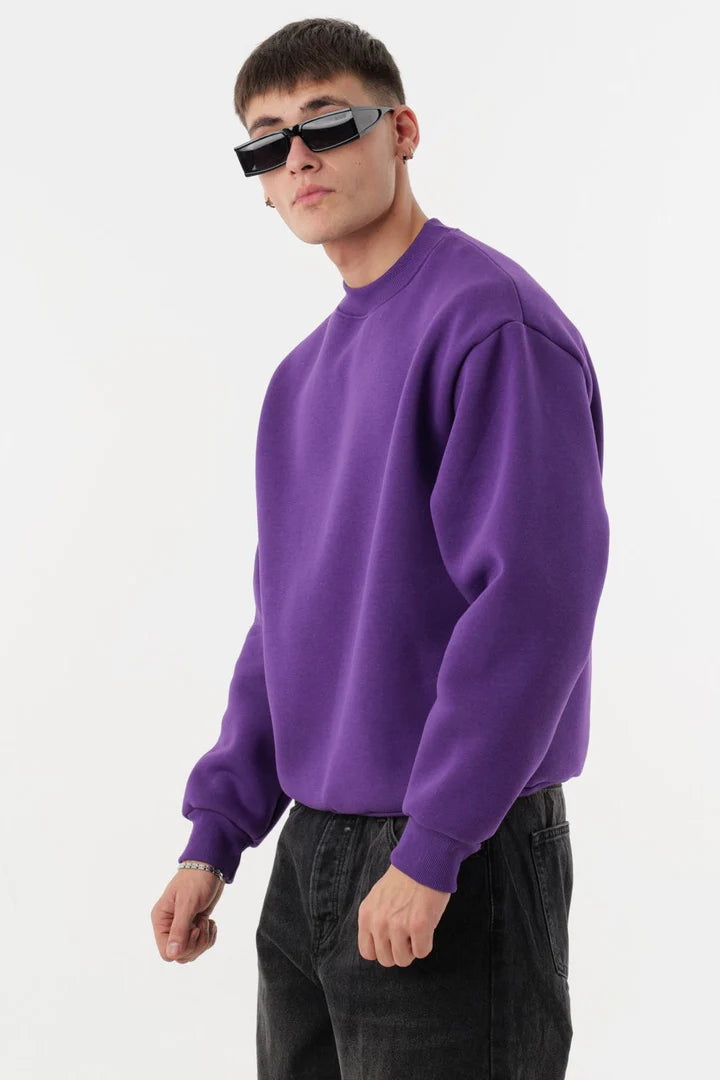 Felpa GIRO COLLO CROPPED Boxy Fit Senza Cappuccio