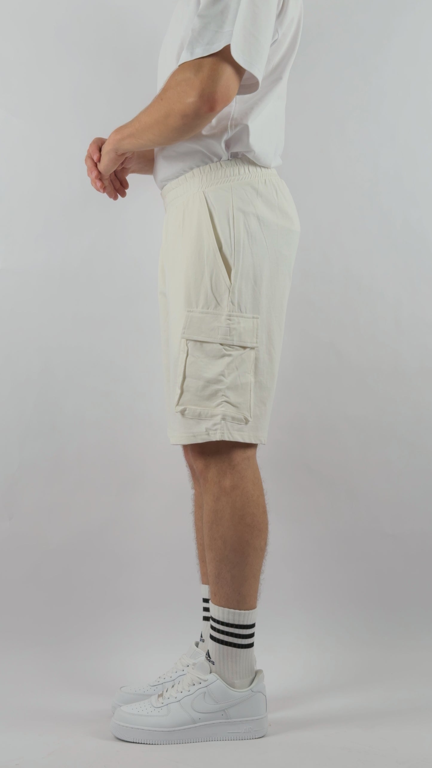 Bermuda Cargo Panna in Cotone Morbido 100% con Lacci Panna Wereal