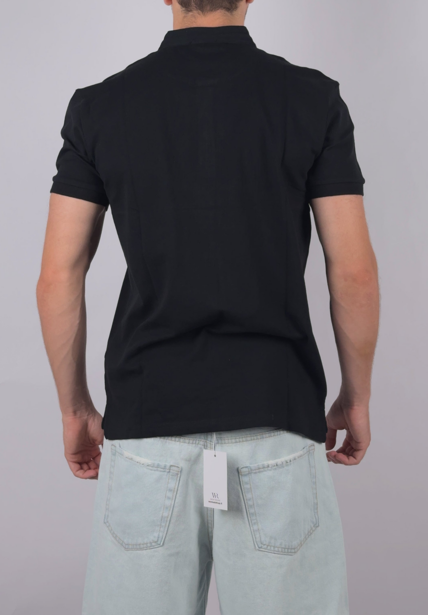 Polo con Colletto Coreano in Cotone by Wereal Nero, Rosa, Bianco