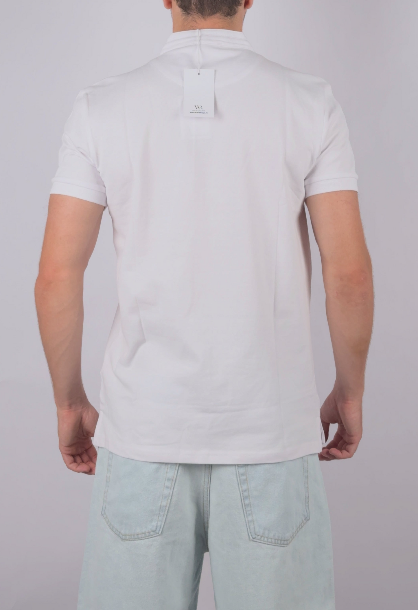 Polo con Colletto Coreano in Cotone by Wereal Nero, Rosa, Bianco