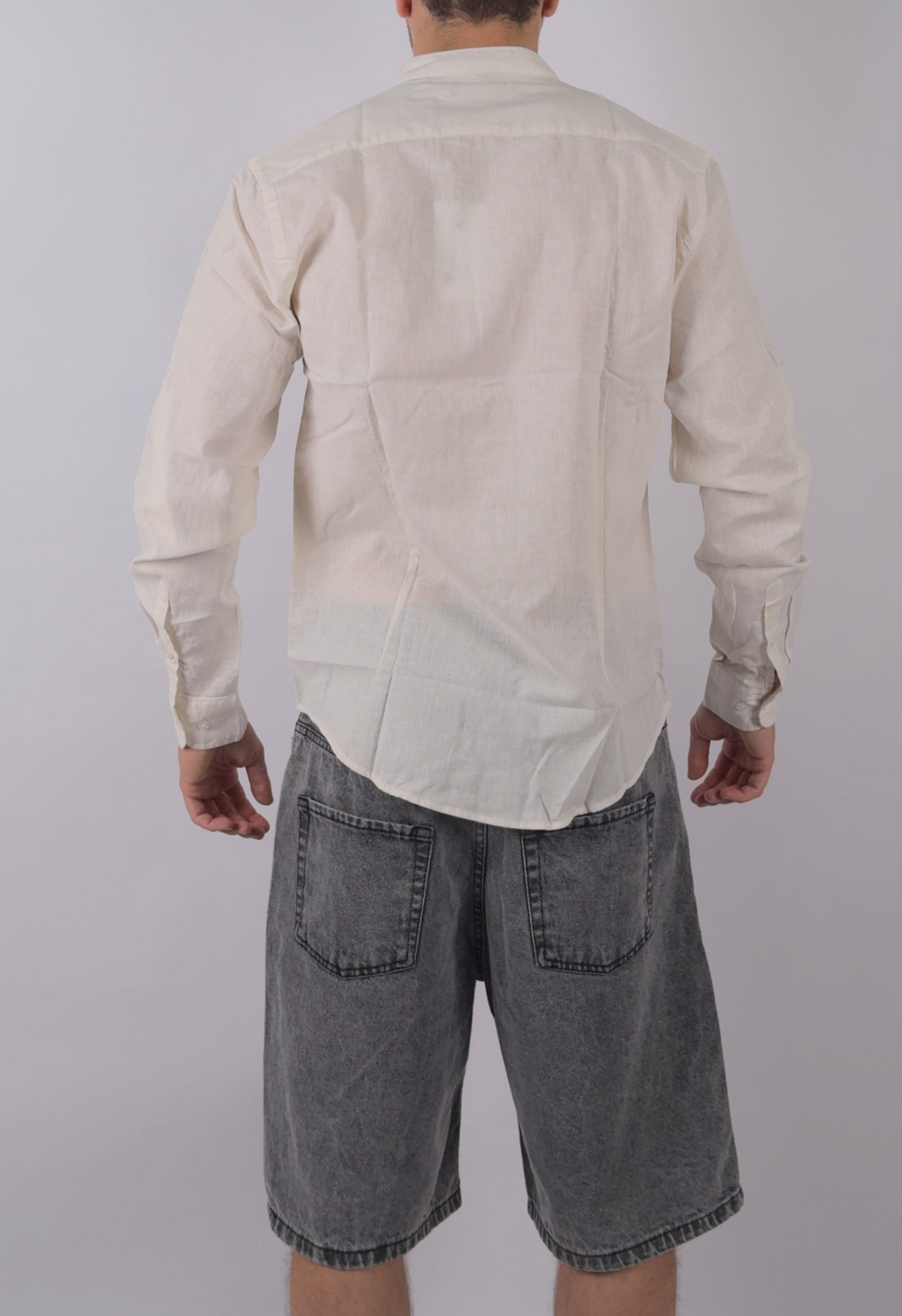 Camicia in Misto Lino Slim fit by Wereal Bianca Azzura Nera