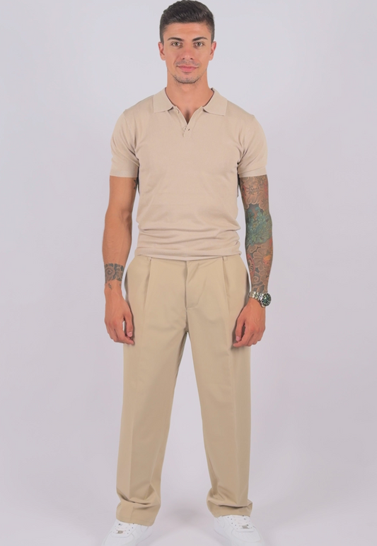 Polo Slim Fit Uomo in Cotone Wereal - Beige, Bianco, Blu
