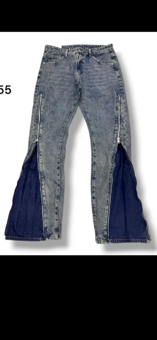 Jeans Flared Zip Denim | AD8455