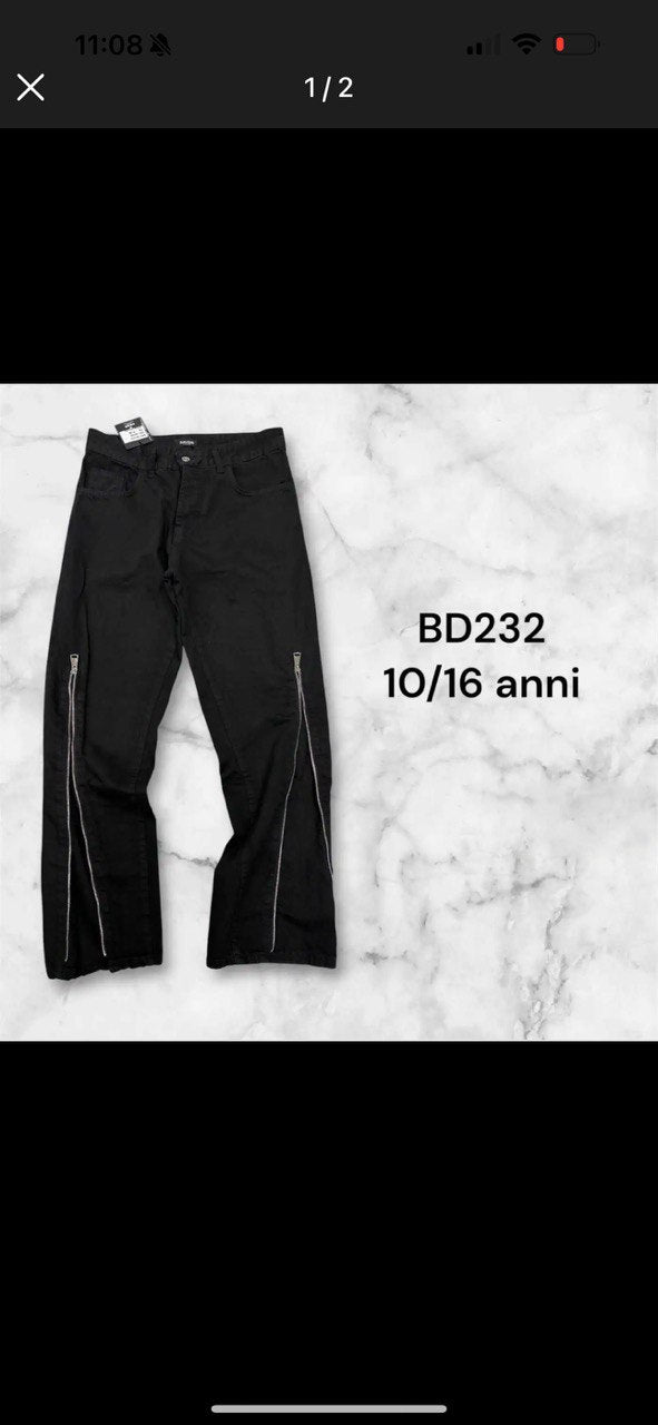Flared Zip total black Bambino