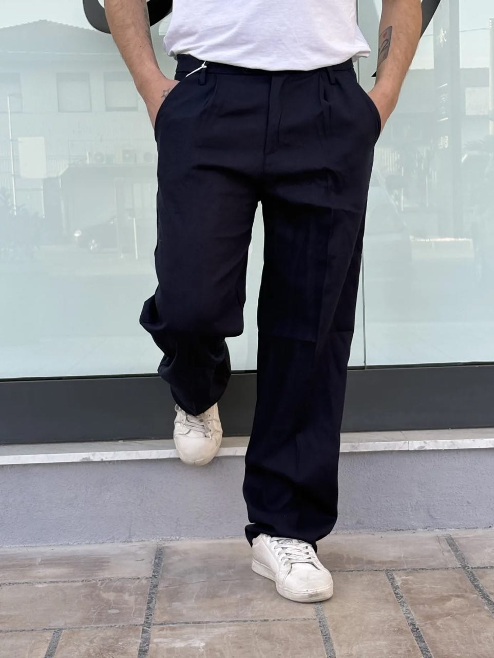 Pantalone Fondo Ampio in Lino