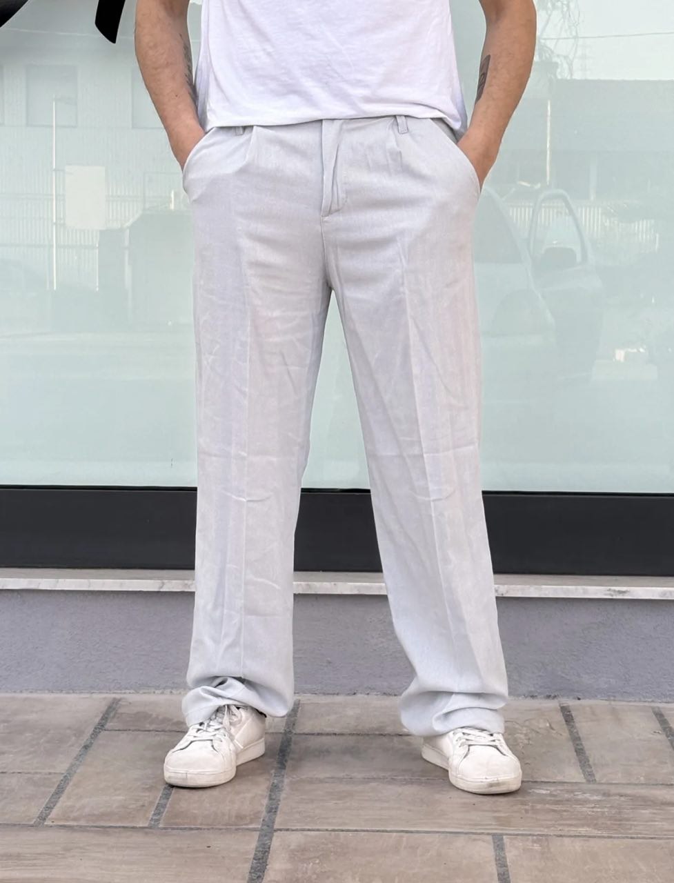 Pantalone Fondo Ampio in Lino