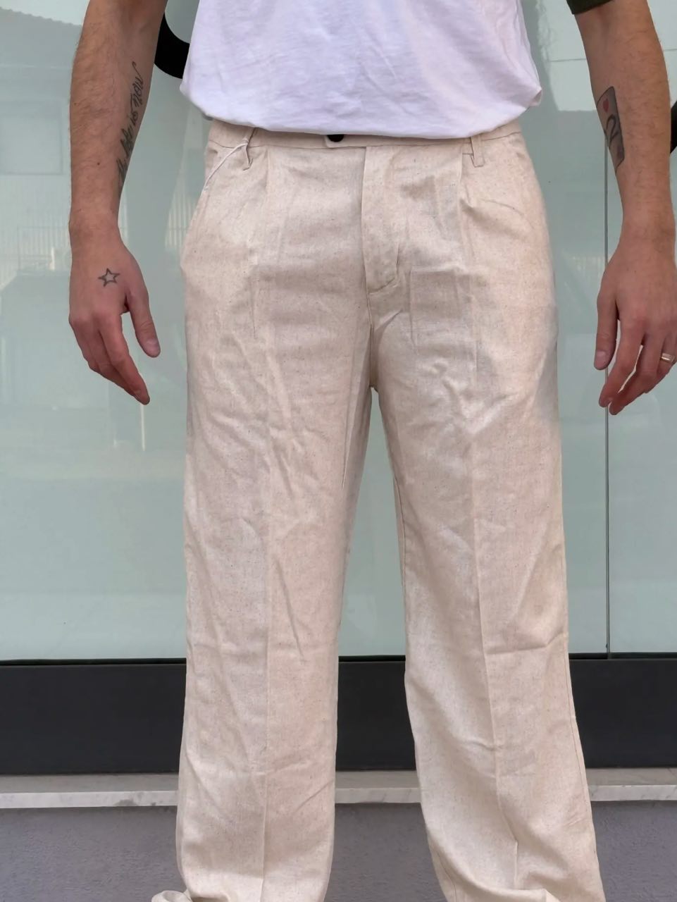 Pantalone Fondo Ampio in Lino