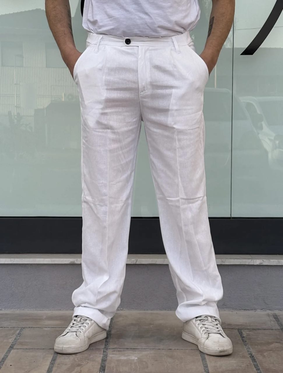Pantalone Fondo Ampio in Lino