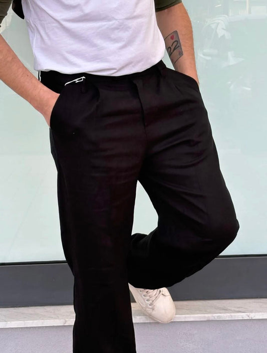 Pantalone Fondo Ampio in Lino
