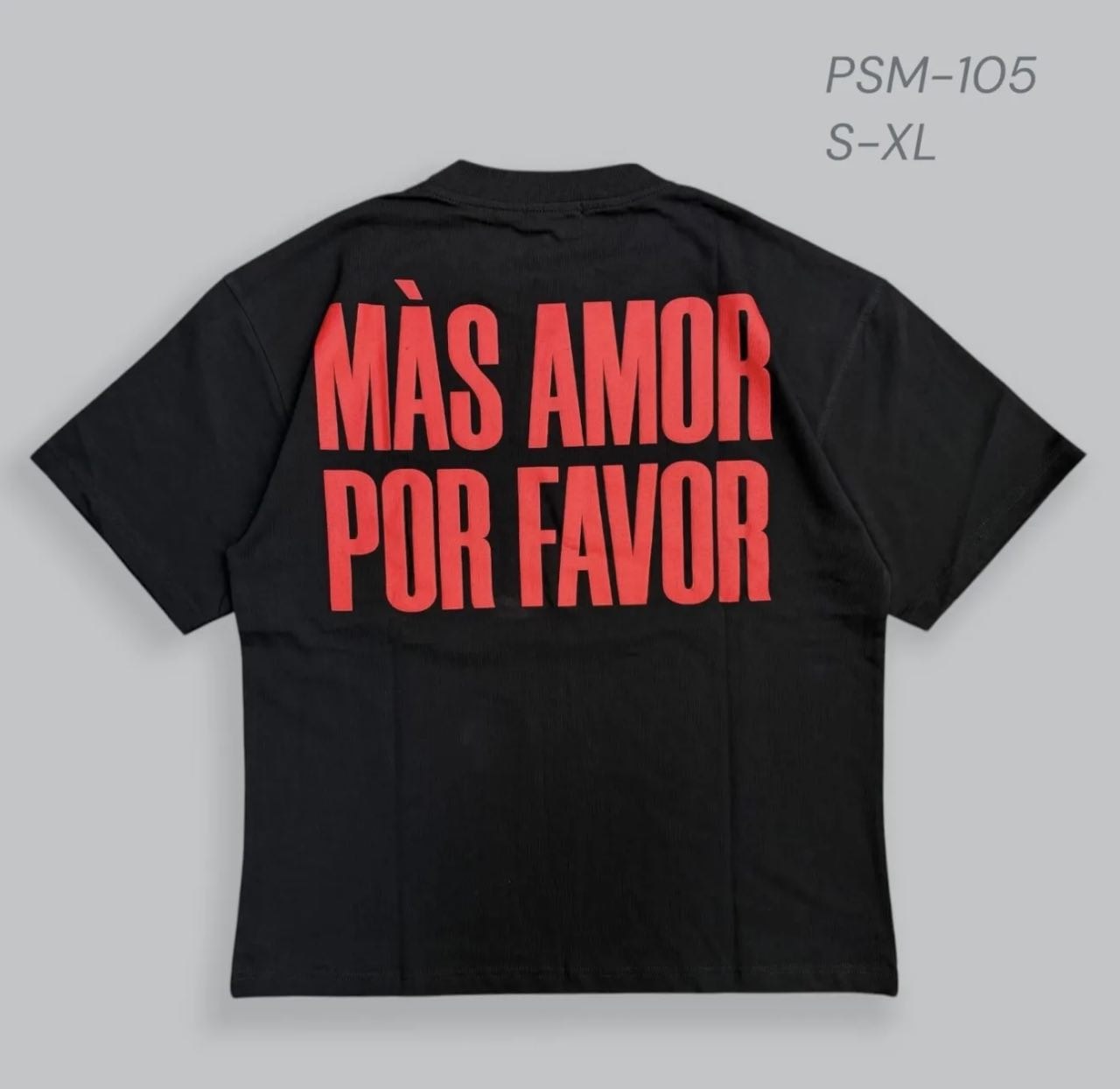 T shirt con stampa "Mas Amor" PSM-105